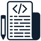 Icon representing manuscript editing and professional proofreading