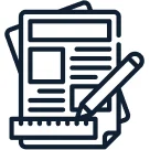 Icon representing artwork and illustration preparation for publications.