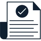 Icon representing copyediting and content accuracy checking services.