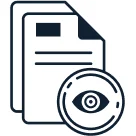 Icon representing proofreading of manuscripts for error-free publication.