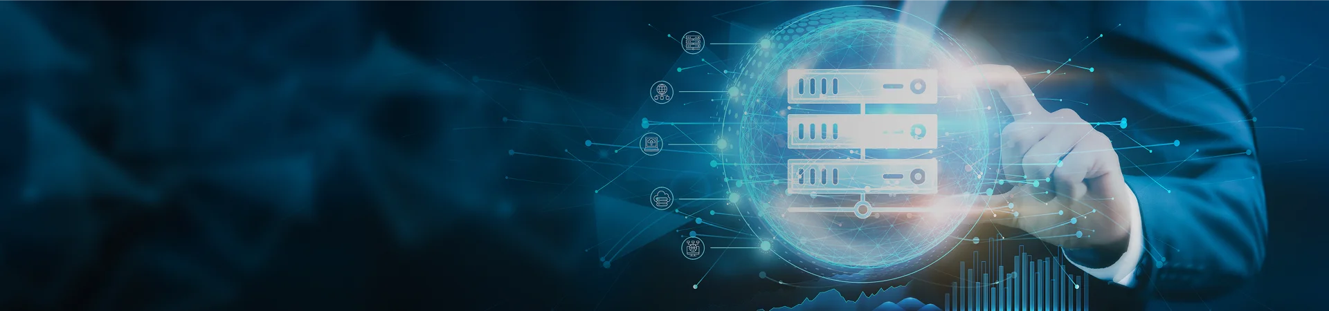 Illustration showing data solutions for business intelligence.