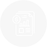 Icon representing financial report publishing and market analysis.