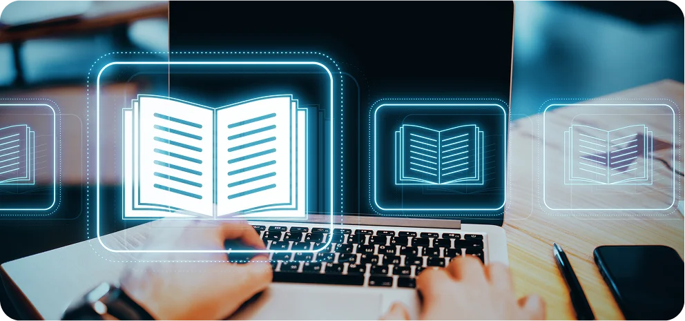 Image representing digitization and indexing of institutional library collections.