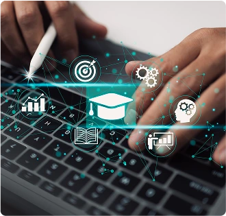 Image shows interactive eLearning tools used for creating SCORM-compliant courses.